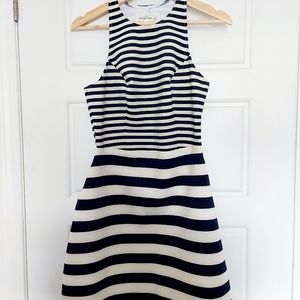 Navy and White Striped Dress